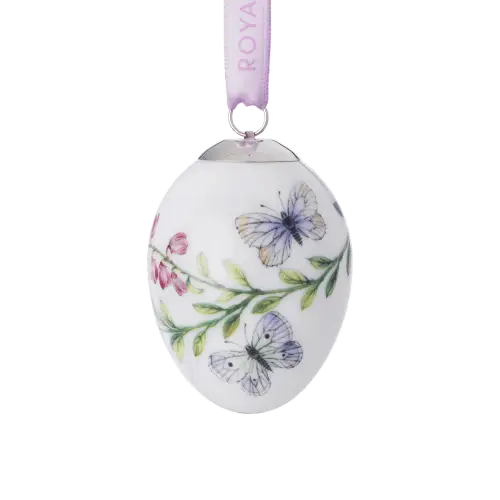 Decorative Hanging Egg with Butterfly and Floral Design