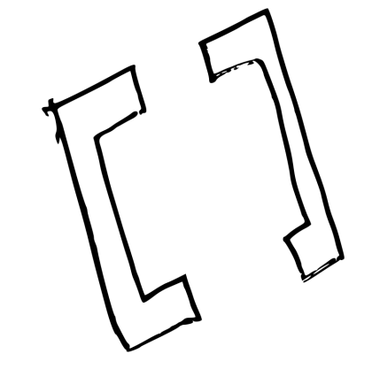 Hand-Drawn Square Brackets Symbol