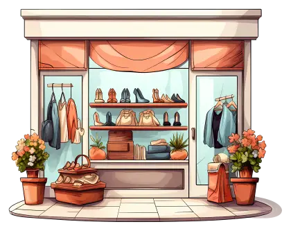 Elegant Shoe and Clothing Storefront
