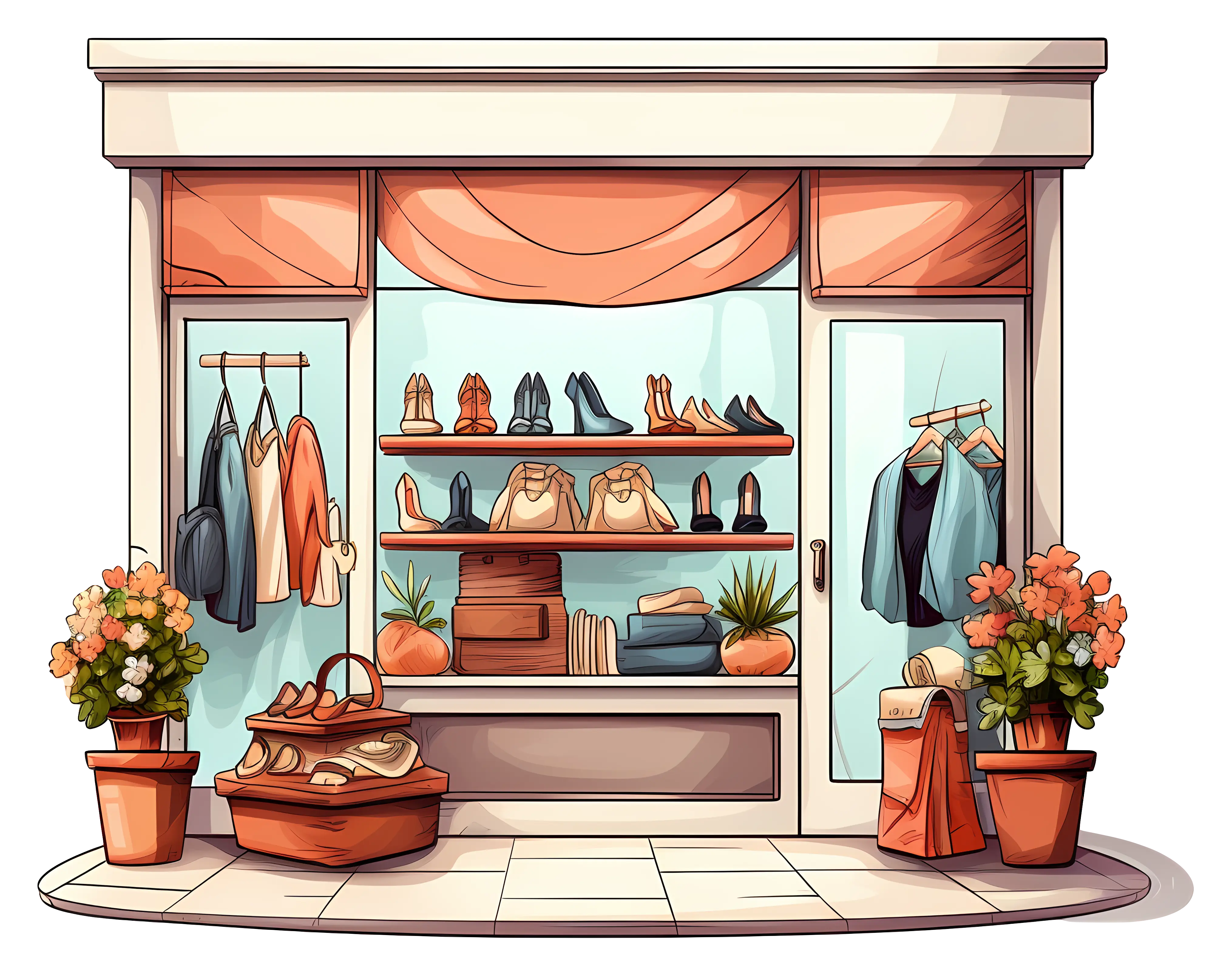 Elegant Shoe and Clothing Storefront