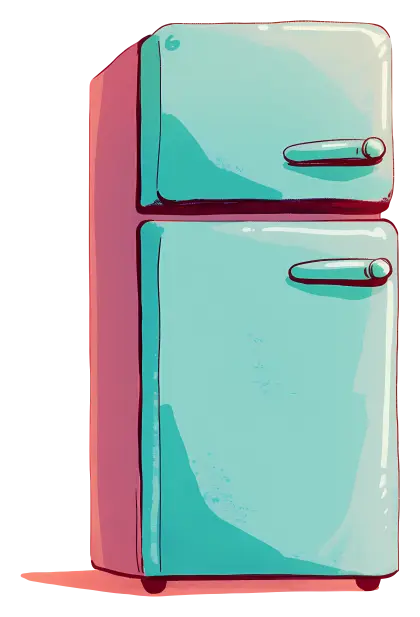 Retro Style Vintage Refrigerator Illustration