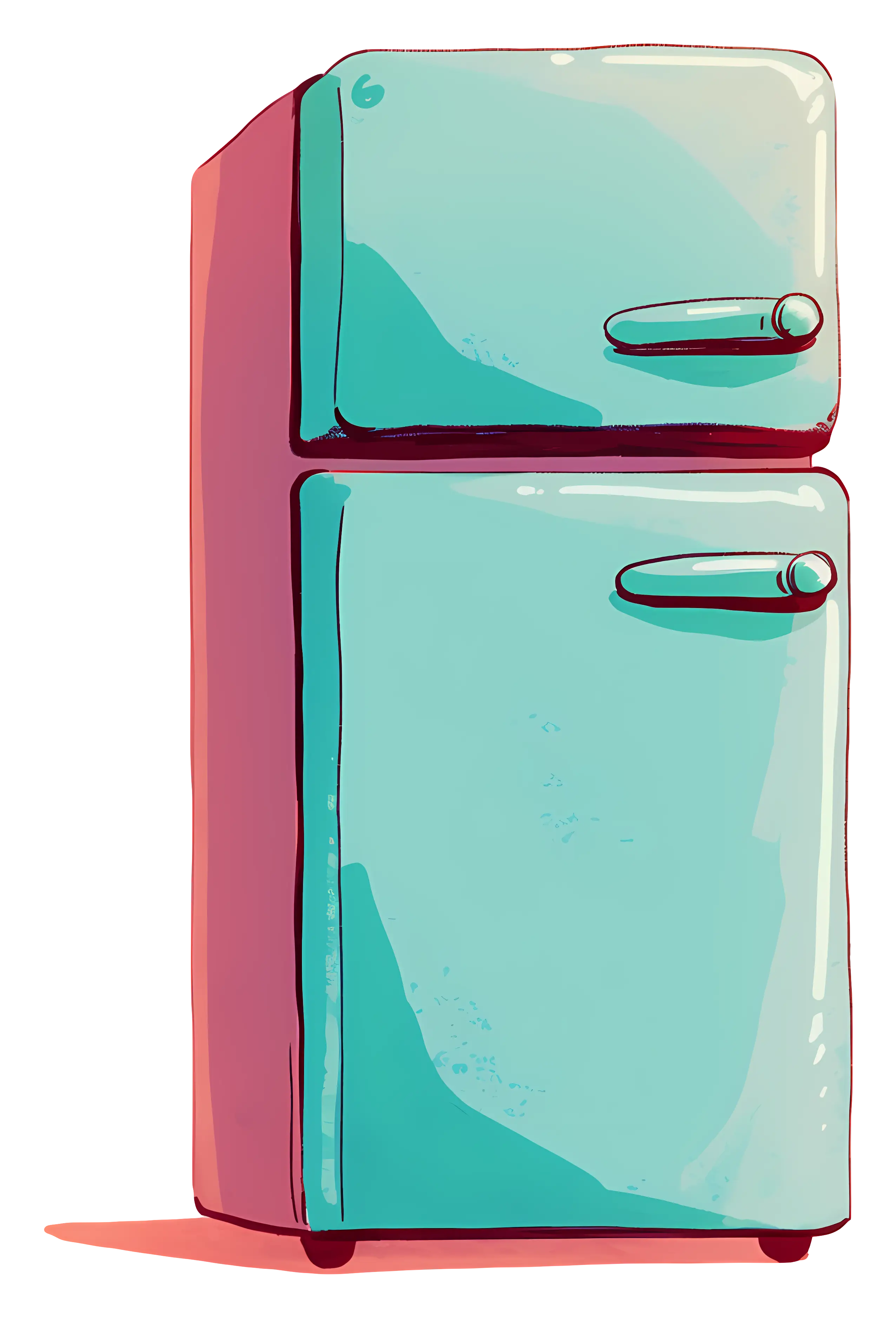 Retro Style Vintage Refrigerator Illustration
