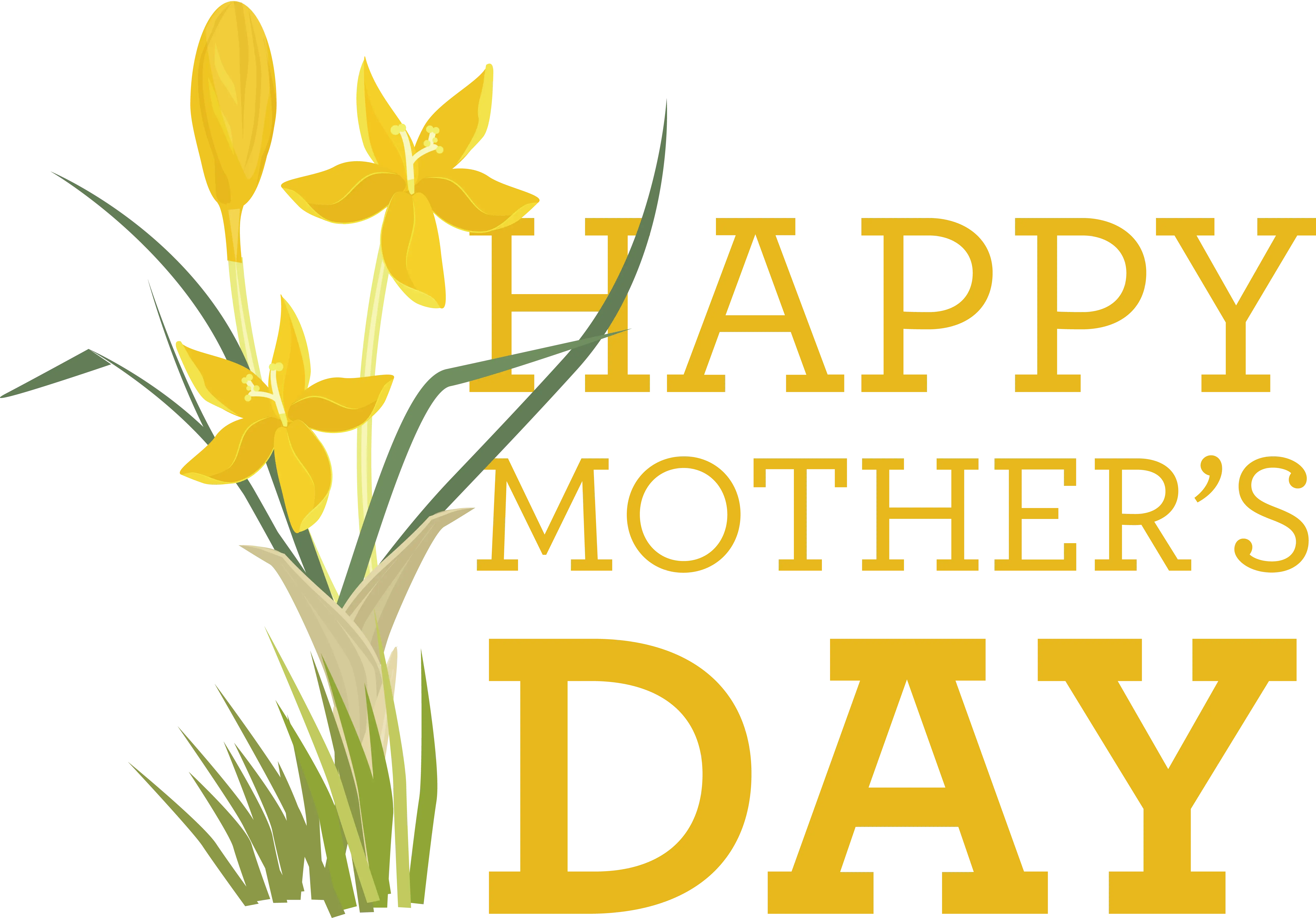 Yellow Floral Mother's Day Card Design