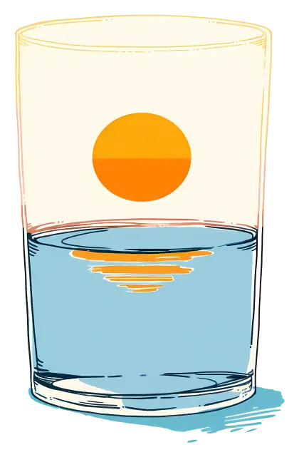 Artistic Glass with Sun Reflection