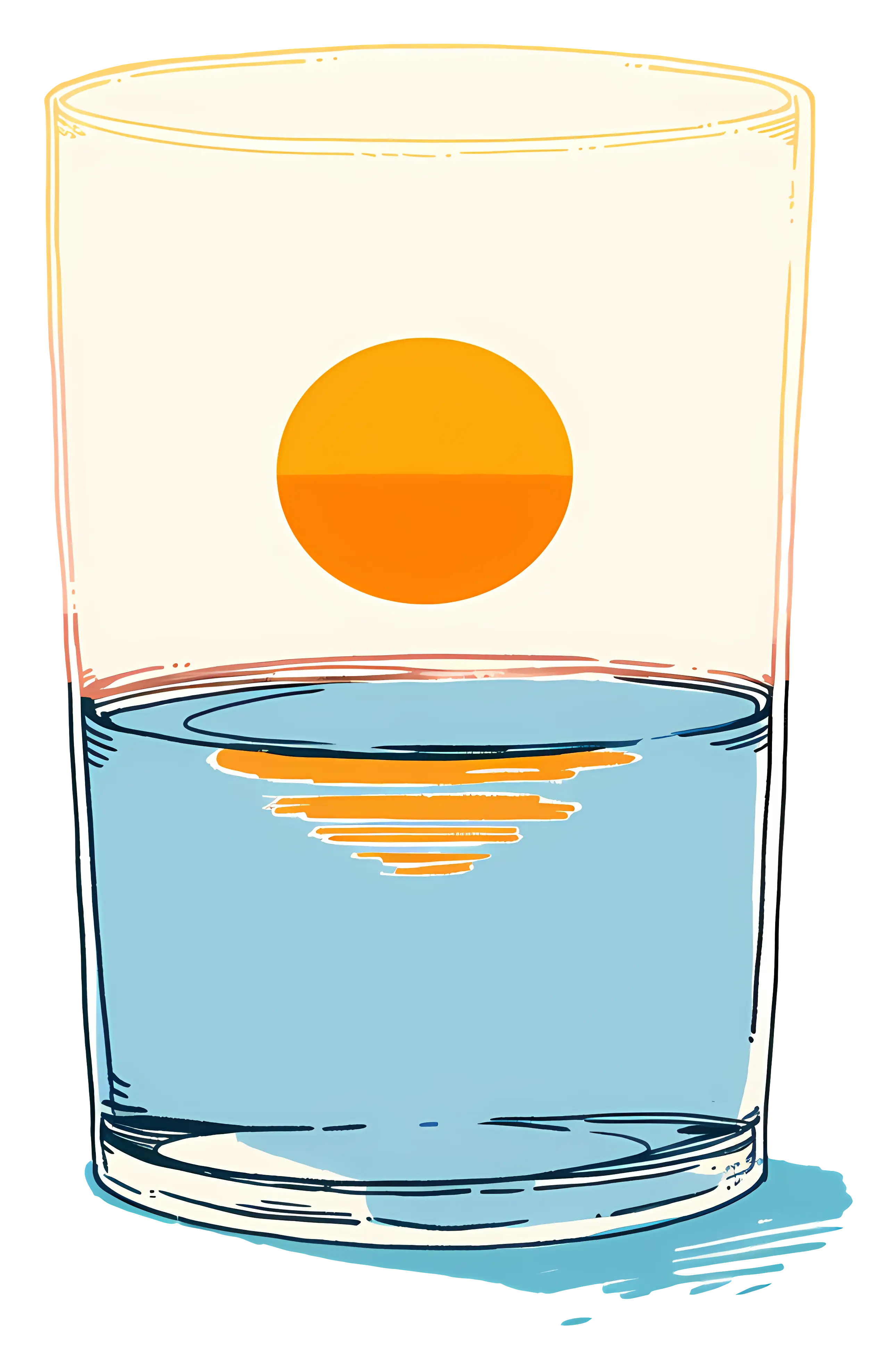Artistic Glass with Sun Reflection