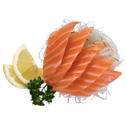 Fresh Salmon Sashimi Plate Illustration