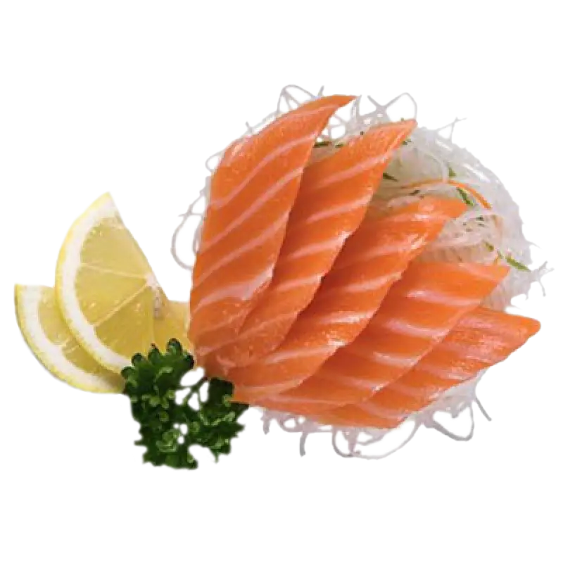 Fresh Salmon Sashimi Plate Illustration
