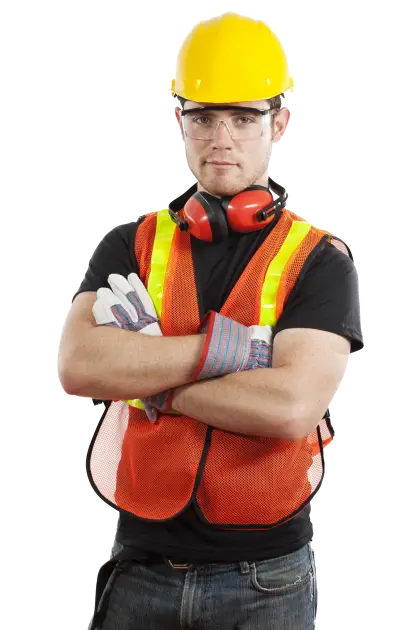 Construction Worker with Safety Equipment