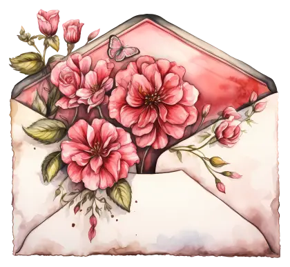 Floral Envelope with Roses