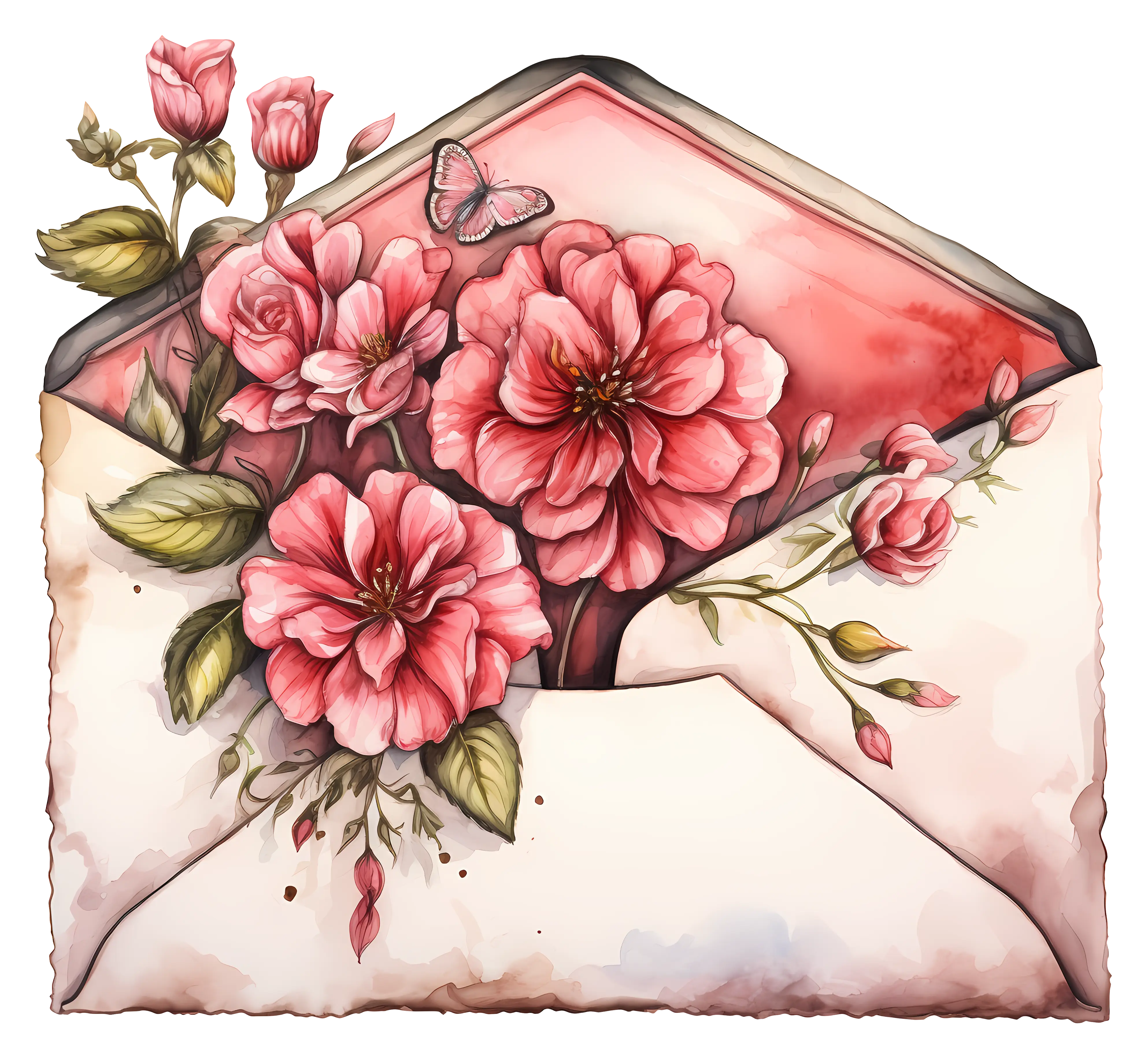 Floral Envelope with Roses
