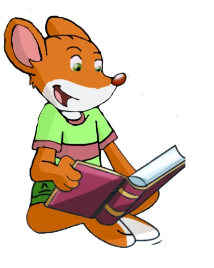 Mouse Reading a Book Cartoon
