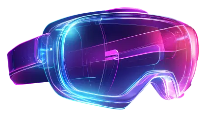 Futuristic VR Headset with Neon Glow