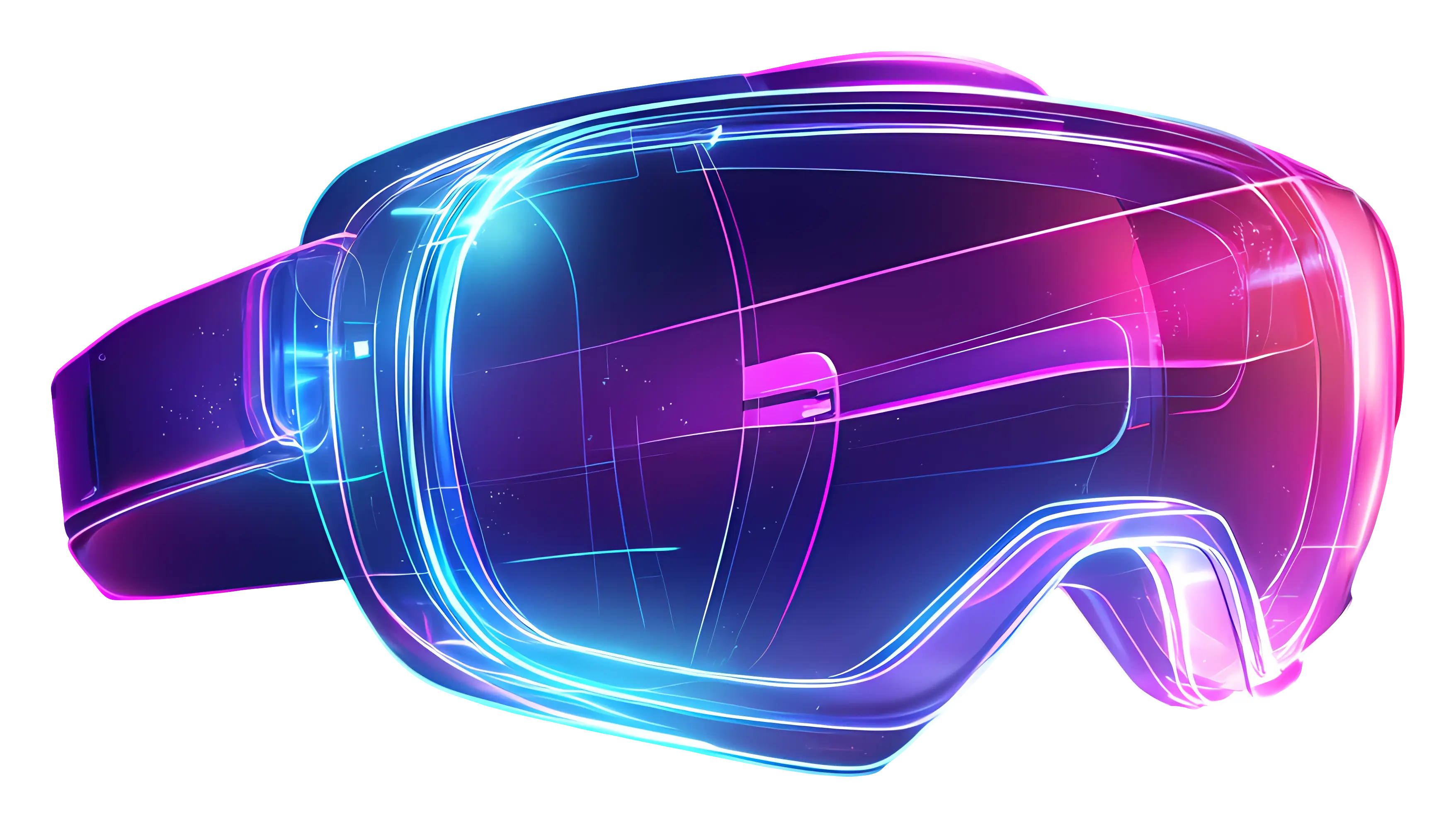 Futuristic VR Headset with Neon Glow