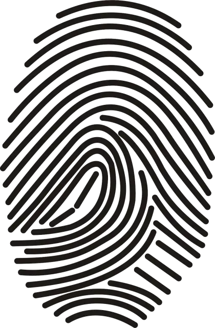 Detailed Black Fingerprint Icon