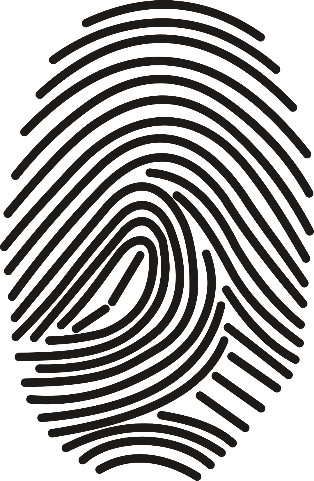 Detailed Black Fingerprint Icon