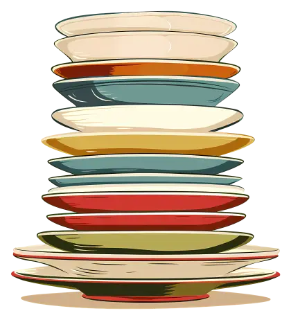 Colorful Stack of Plates