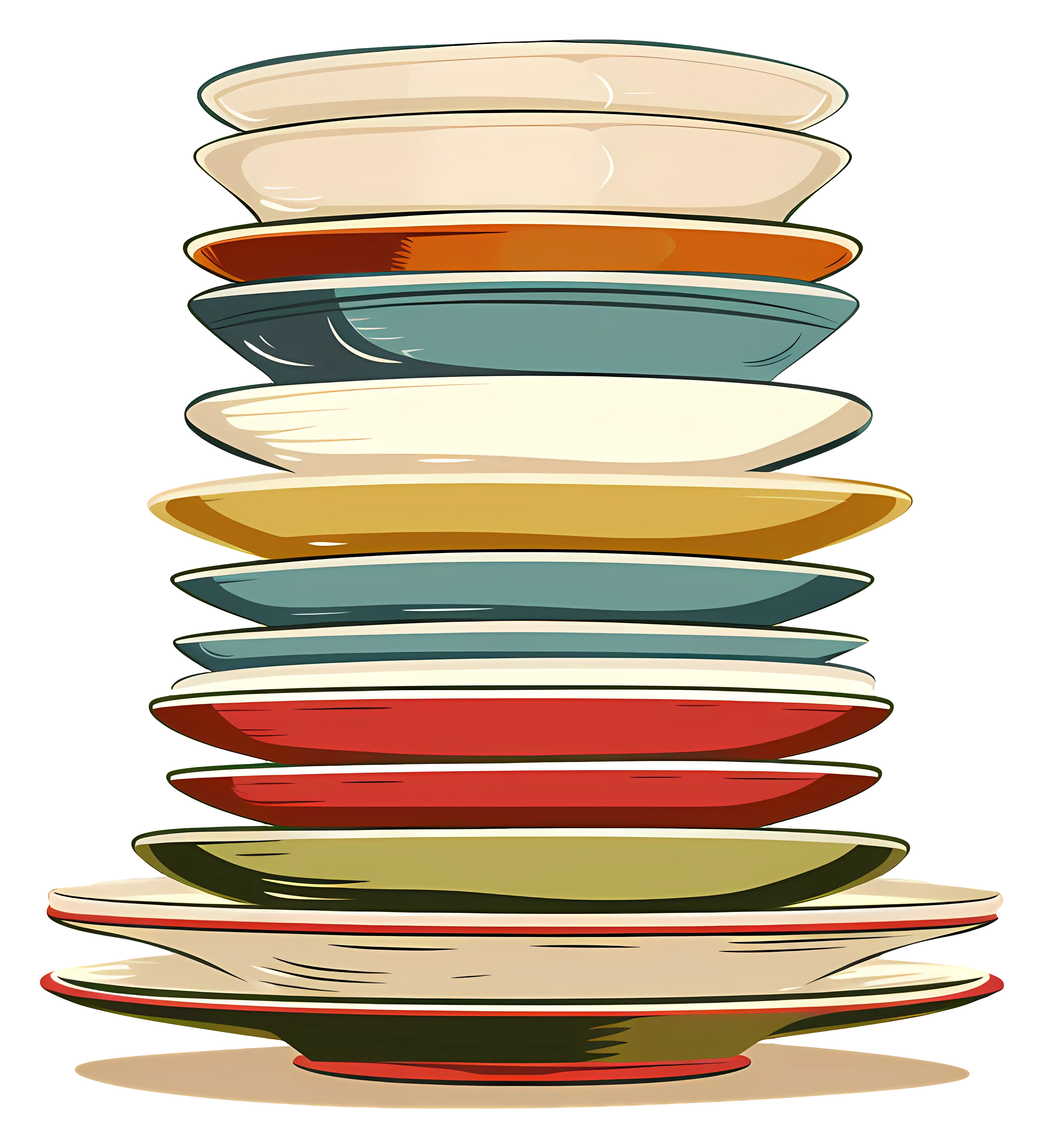 Colorful Stack of Plates