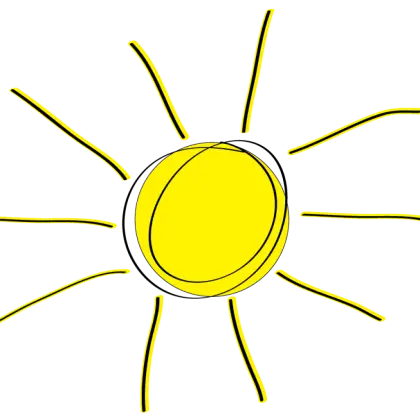 Yellow Sunny Doodle Illustration