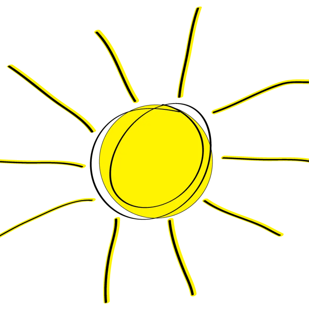 Yellow Sunny Doodle Illustration