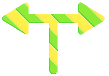 Green and Yellow Directional Arrow