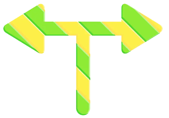 Green and Yellow Directional Arrow