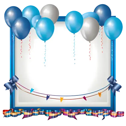 Balloons and Ribbons Frame for Party Decoration