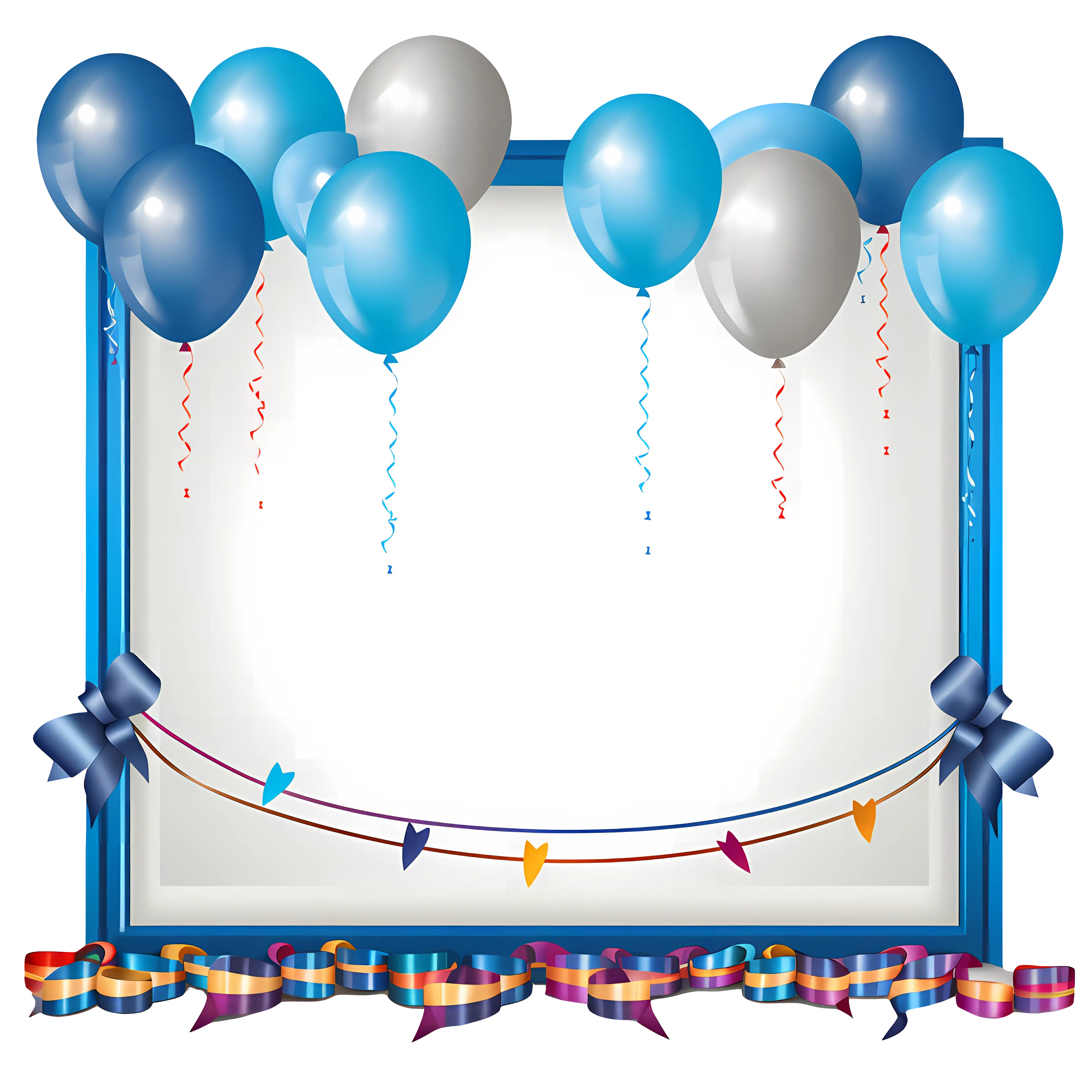 Balloons and Ribbons Frame for Party Decoration