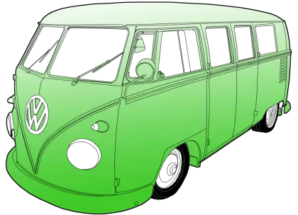 Green Retro Van for Road Trips