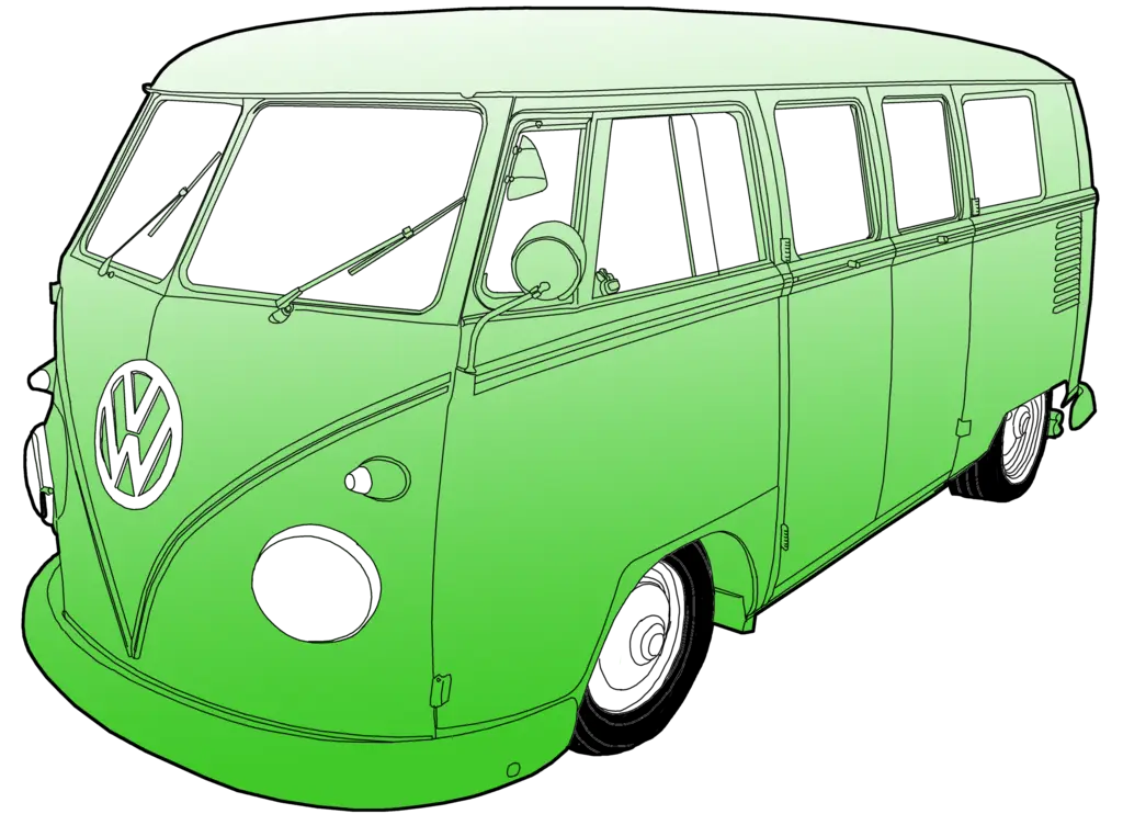 Green Retro Van for Road Trips