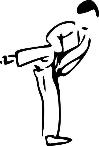 Karate Pose Outline Illustration