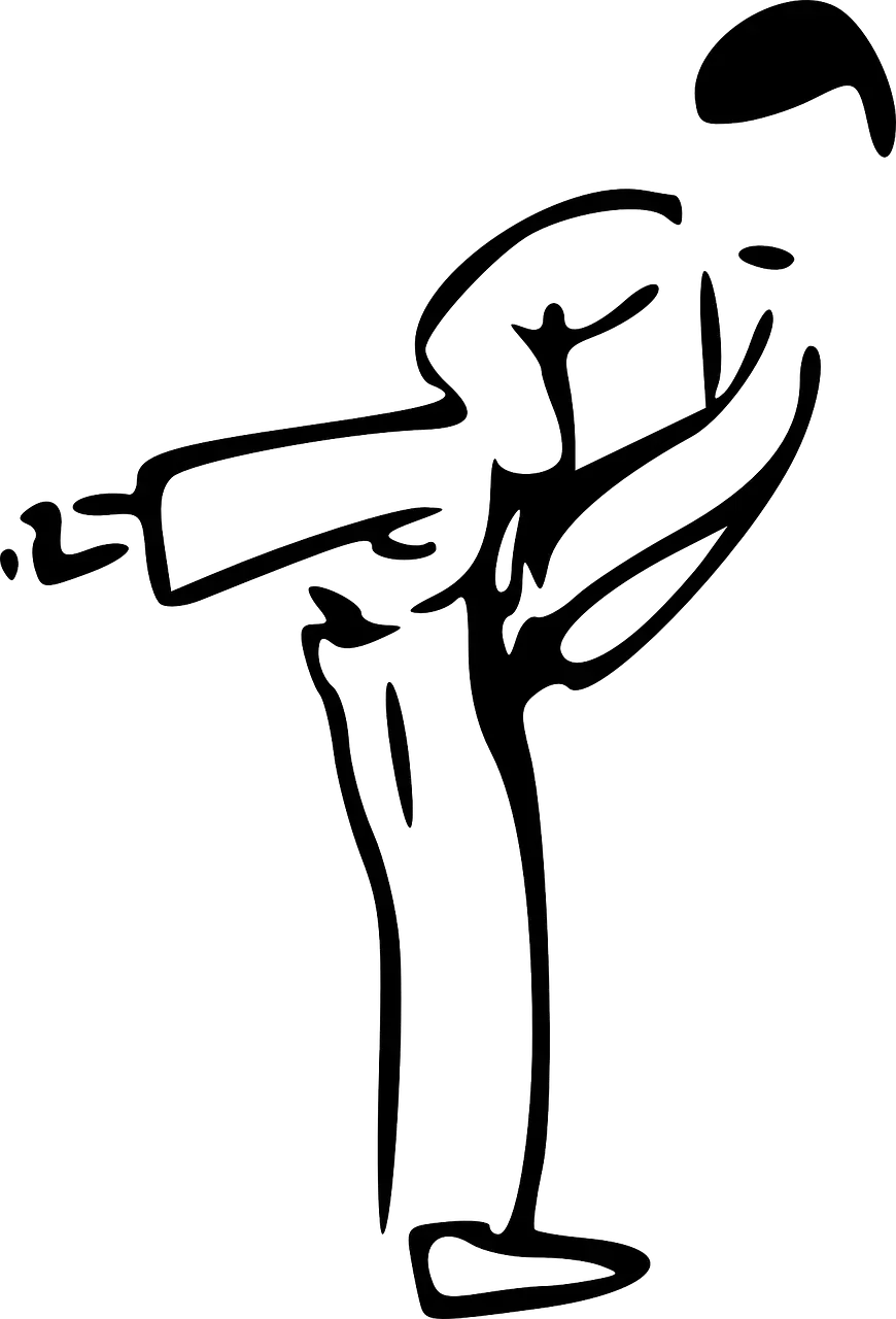Karate Pose Outline Illustration