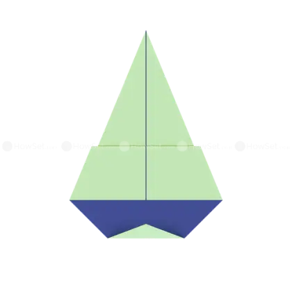 Green and Blue Origami Sailboat