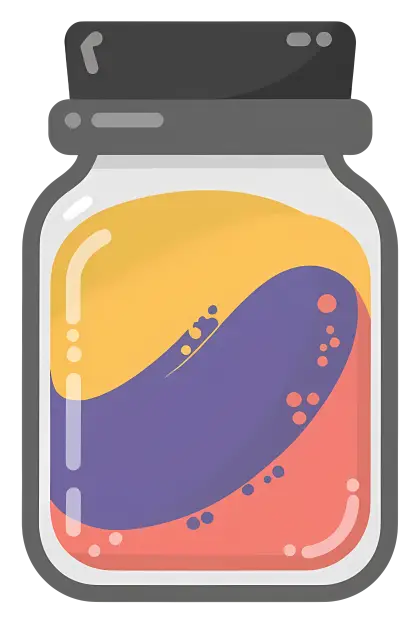 Jar with Colorful Liquid
