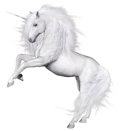 Graceful White Unicorn Standing Illustration