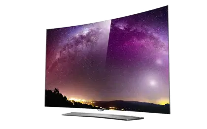 Curved High Tech Television with Stunning Display