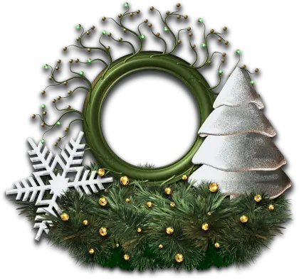 Festive Christmas Wreath with Pine and Ornaments