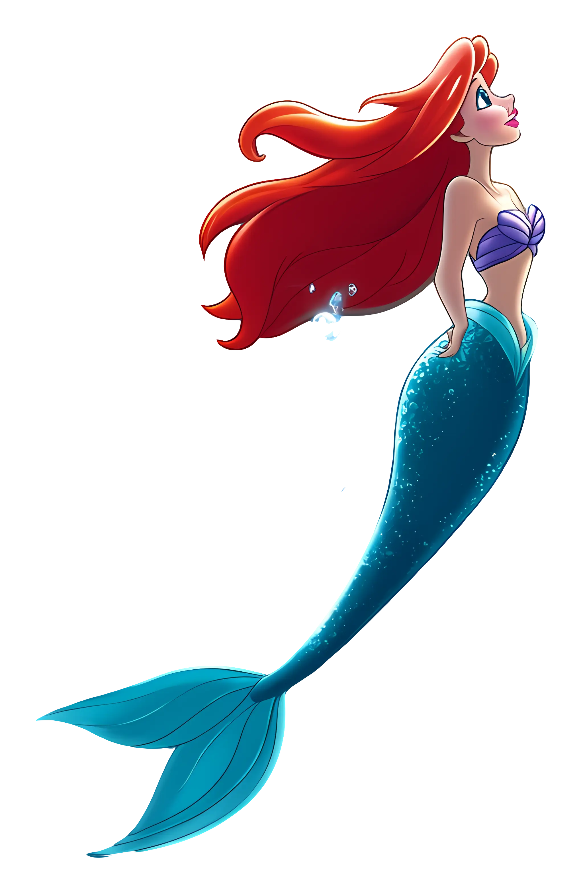 Mermaid with Tail in Ocean