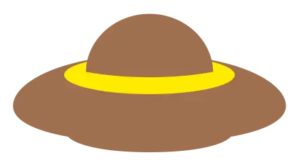 Brown Straw Hat with Yellow Accent