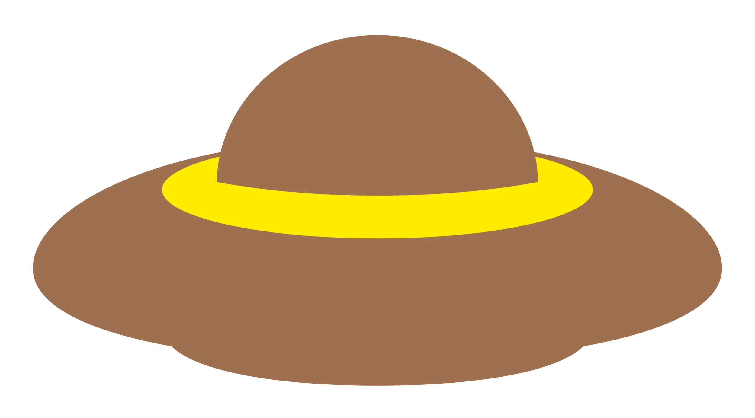 Brown Straw Hat with Yellow Accent