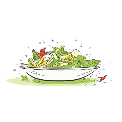 Plate of Mixed Salad in Artistic Style