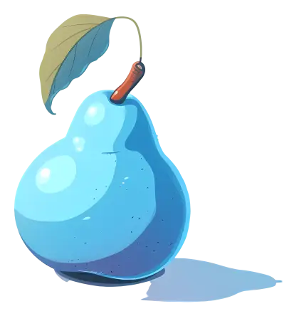 Blue Pear with Leaf