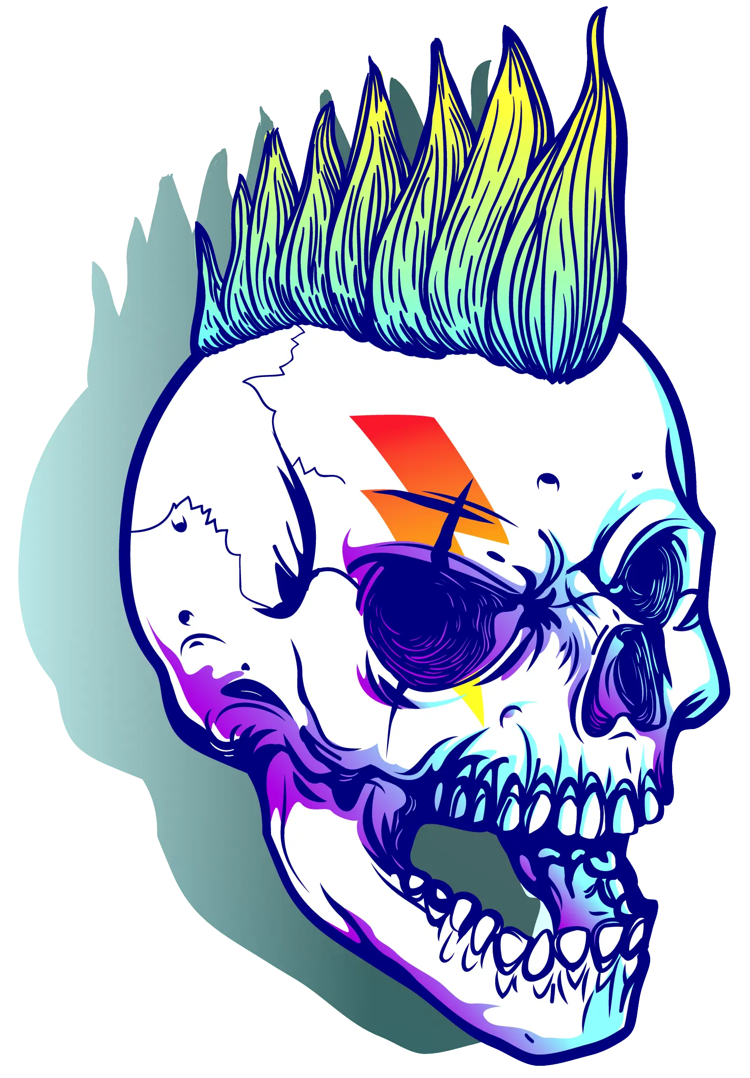 Colorful Skull Design in Artistic Style