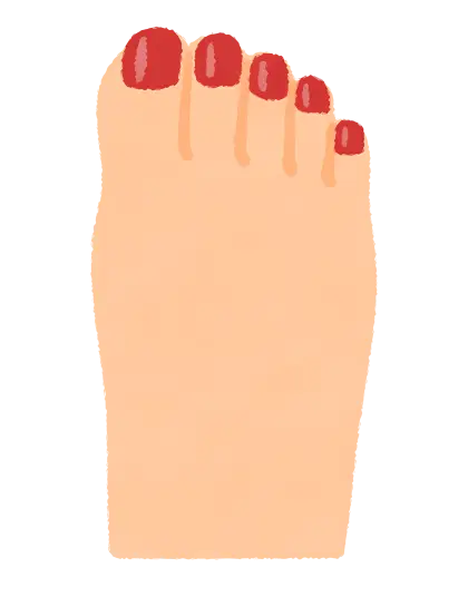 Illustration of Foot with Red Pedicure Toenails