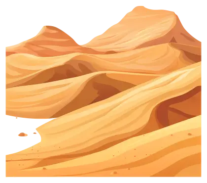 Beautiful Desert with Rolling Sand Dunes Illustration