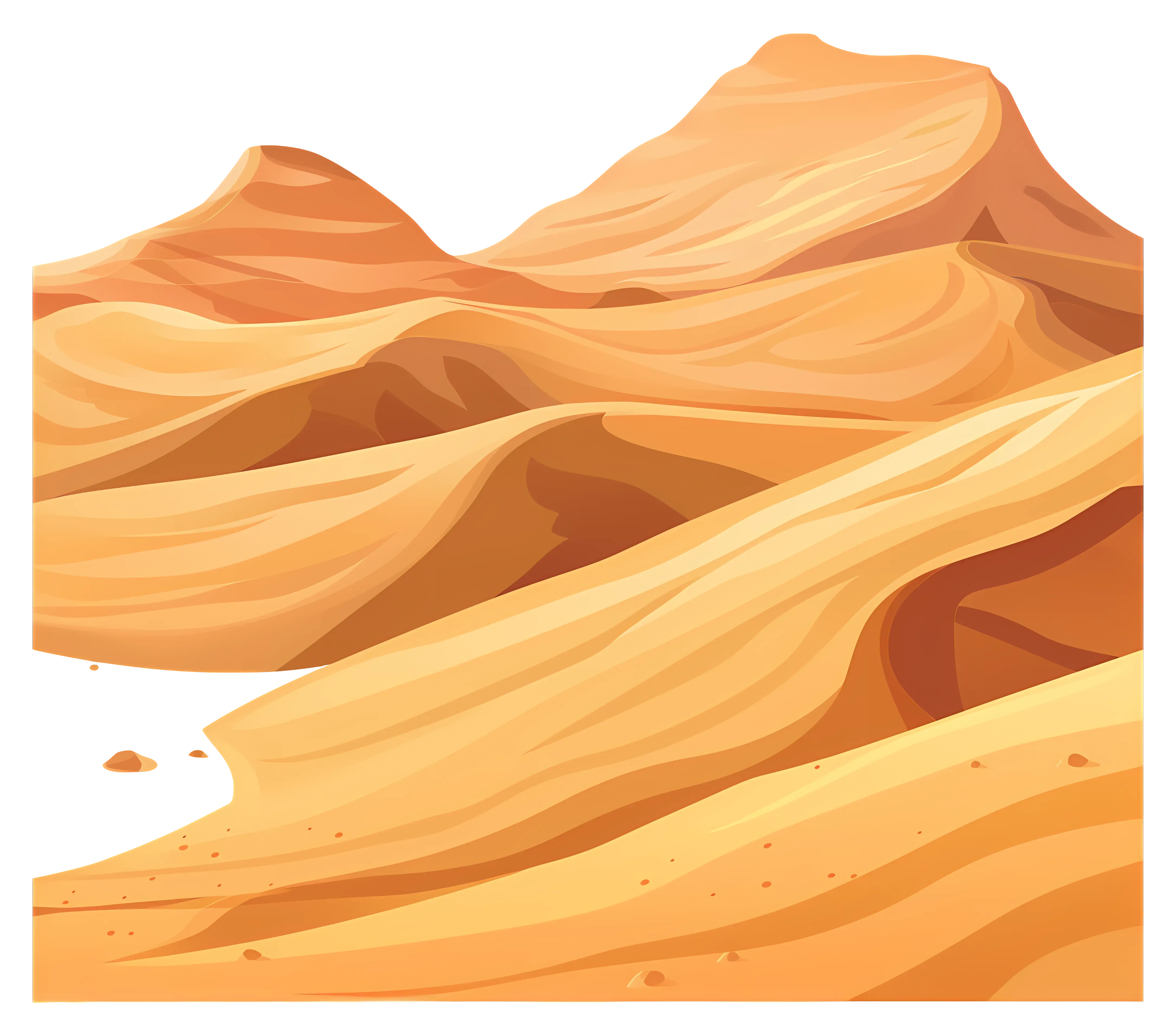 Beautiful Desert with Rolling Sand Dunes Illustration