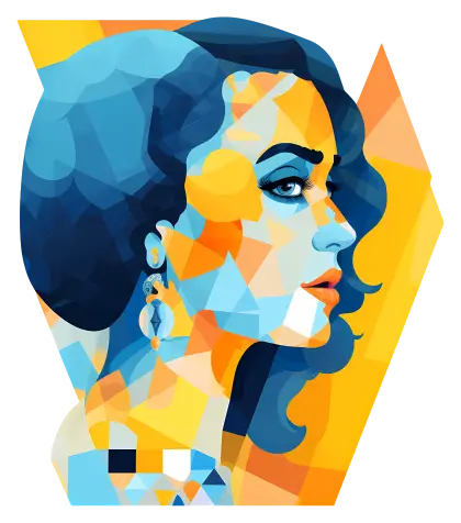 Colorful Abstract Portrait of a Woman
