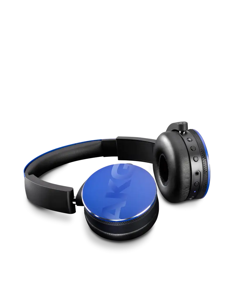 Blue and Black Headphones
