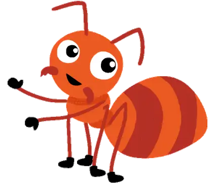 Adorable Red Cartoon Ant Illustration