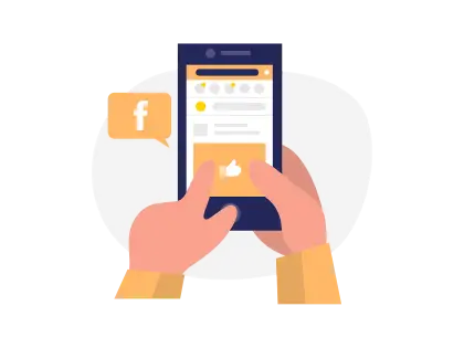 Smartphone with Social Media App Interface
