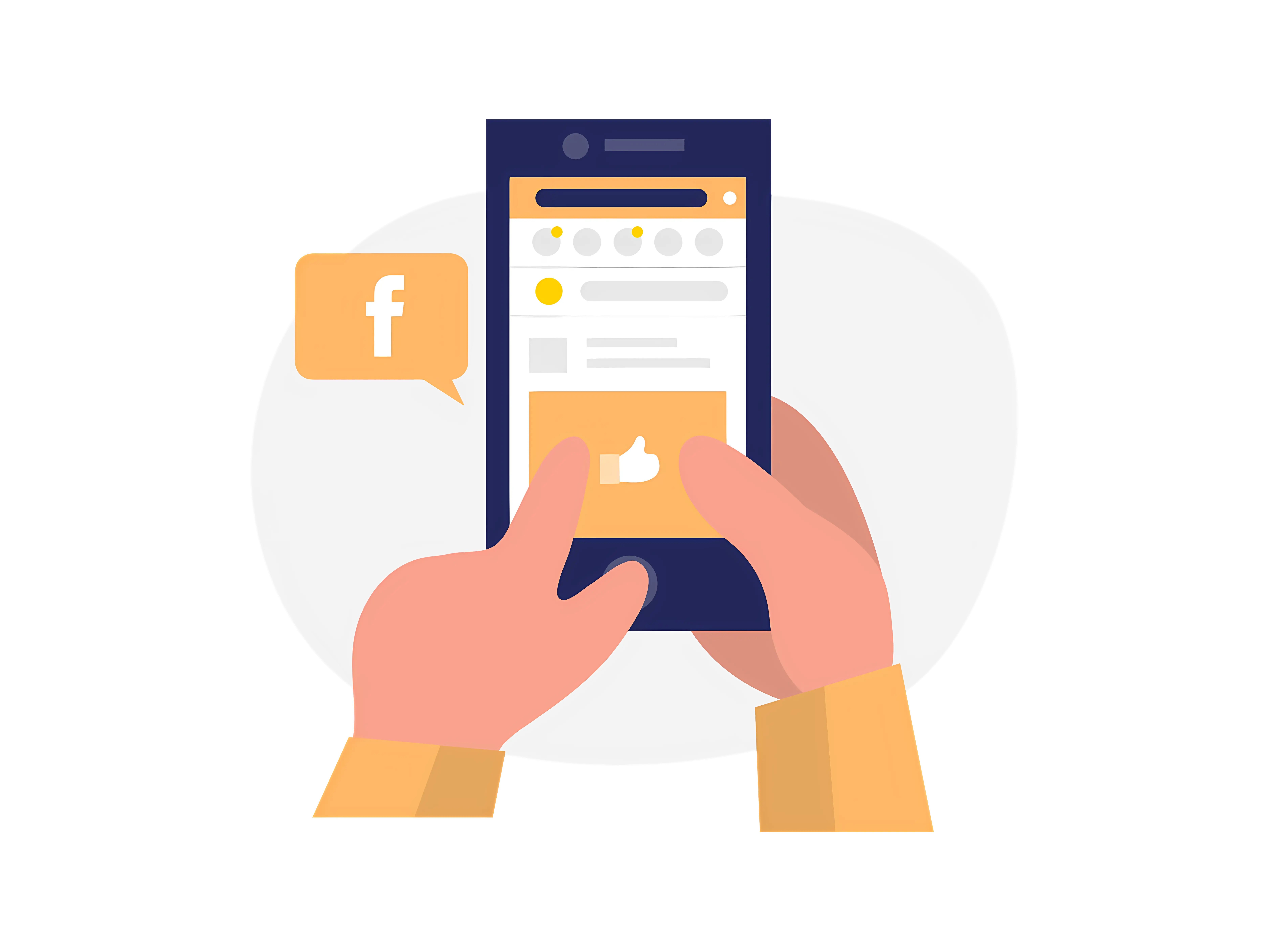 Smartphone with Social Media App Interface